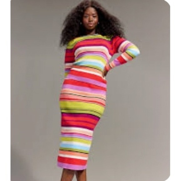Old Navy Dresses & Skirts - Old Navy x Christopher John Rogers Multicolor Striped Sweater and Skirt Set XXL